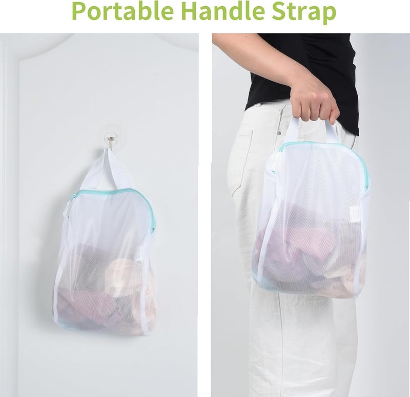 OTraki 2Pcs Small Laundry Bags 10x12 Inch Delicates Lingerie Bags for Laundry Mesh Wash Bags 10x12 Inch Hanging Laundry Bag Sock Bra Underwear Storage Laundry Room Organization, White - Image 3